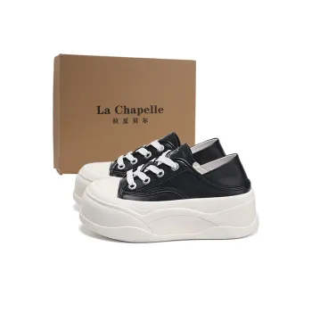 La Chapelle Abrasion Resistant Height Increasing Low Top Skateboard Shoes Women's Black