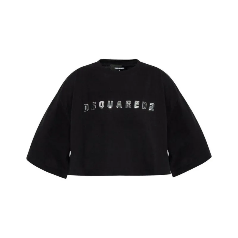 DSQUARED 2 Cropped Oversize Fit T Shirt-0