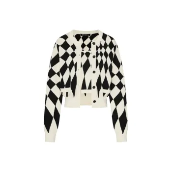 MO&CO Knitwear Women's Black White Plaid