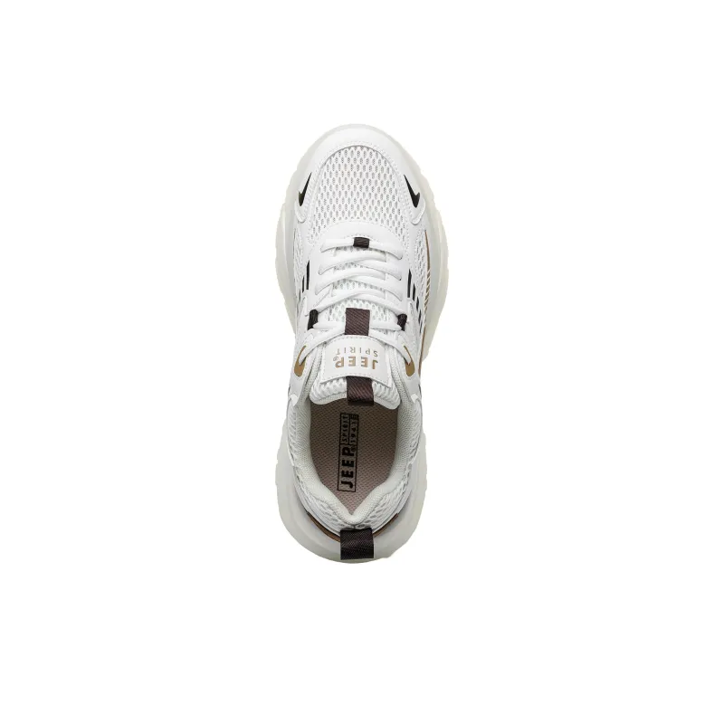 JEEP SPIRIT Cushioning, Slip Resistant, Abrasion Resistant, Lightweight Low Top Chunky Sneakers Men's White-4