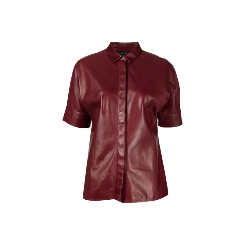 GUCCI Pre-Owned Short-sleeved Leather Shirt-0