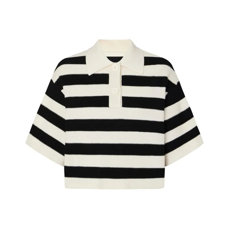 MO&CO Knitwear Women's Black White Stripes-0