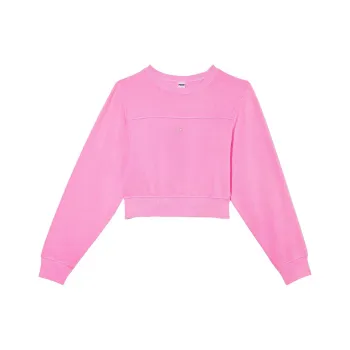 Victoria's Secret PINK Ivy Fleece Yoke Seam Crew Sweatshirt/Lola Pink Sweatshirt Women's Laura Pink