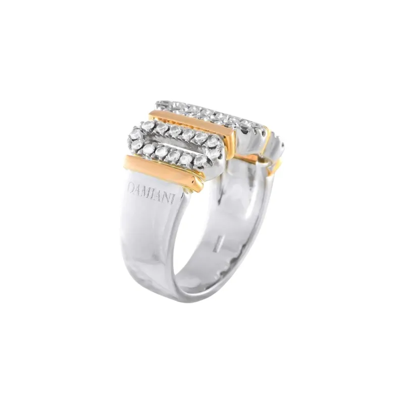 Damiani 18K White And Yellow Gold Diamond Ring-3