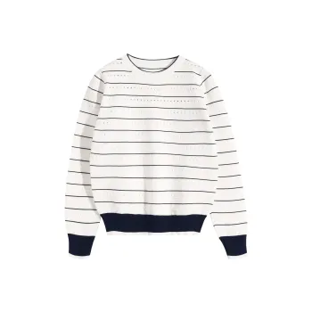AHDO Knitwear Women's Blue With White Lettering
