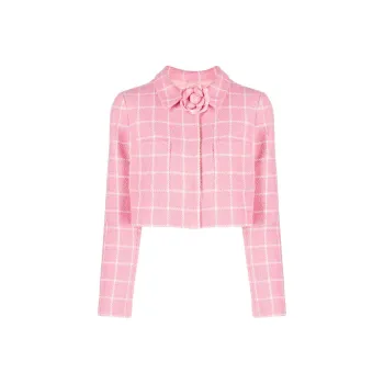 Oscar De La Renta Check pattern Cropped Jacket