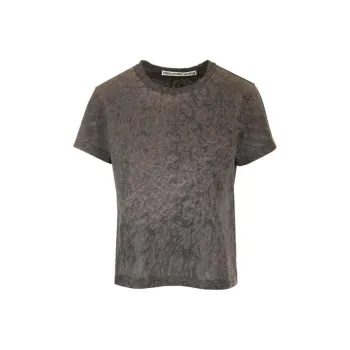 Alexander Wang Embossed Logo Short Sleeve Tee Steel Grey