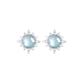 MUSHIFEN Glutinous Jade Jadeite Stud Earrings Women's