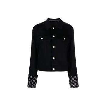 Alexander Wang Long Sleeved Embellished Denim Jacket