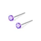 [999 Fine Silver]3mm Purple Zircon Stud Earrings
