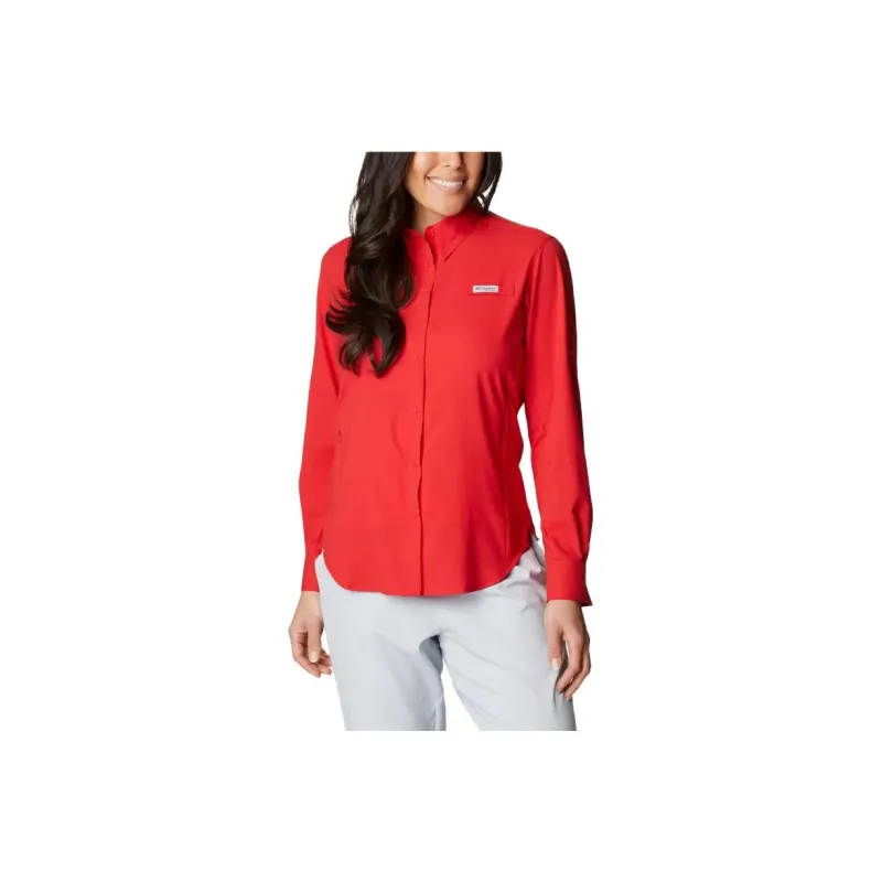 Columbia PFG Tamiami Shirts Women's Red-0