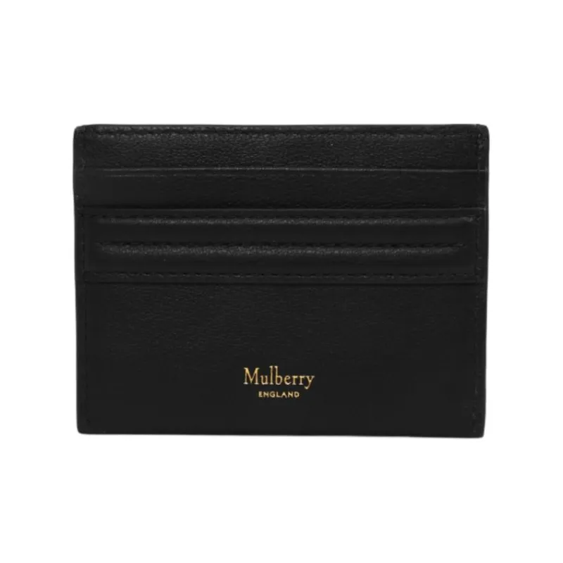 Mulberry Cow Leather Card Holder Men's Black-2