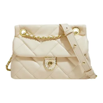 JANE KLAIN Synthetic Leather, Textile Mosaic Shoulder Bag, Crossbody Bag Women's White/Pink/Black