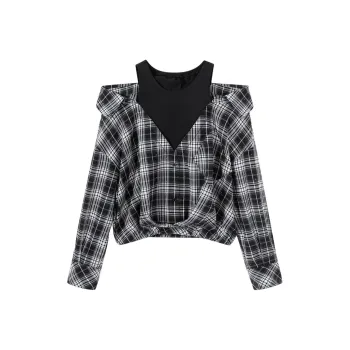 EICHITOO Shirt Women's Black Trim