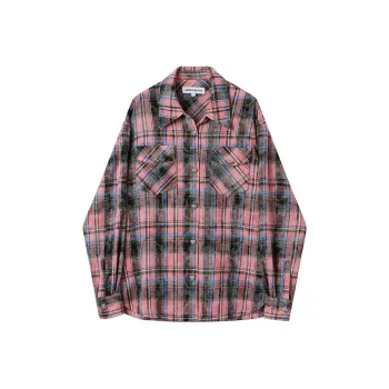 ANDREA MARTIN Shirt Women's Pink Black Plaid