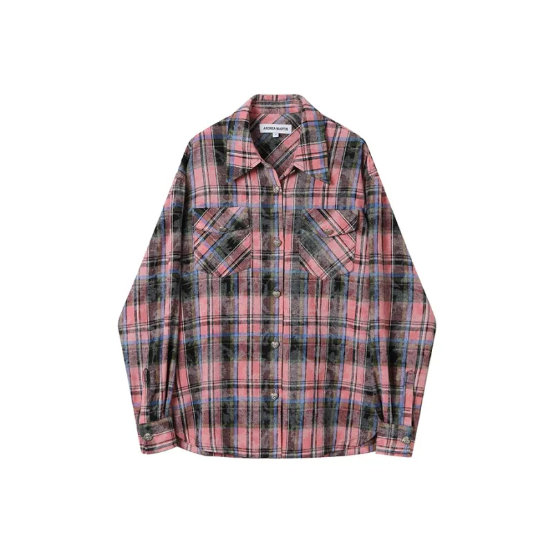 ANDREA MARTIN Shirt Women's Pink Black Plaid-0