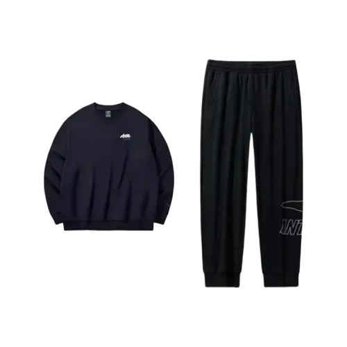 Anta Sweatshirt Set Unisex Black
