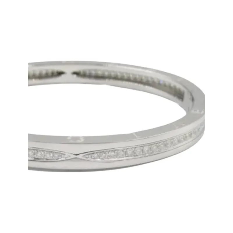BVLGARI 2010s 18K White Gold B.Zero 1 White Diamonds Bracelet-2