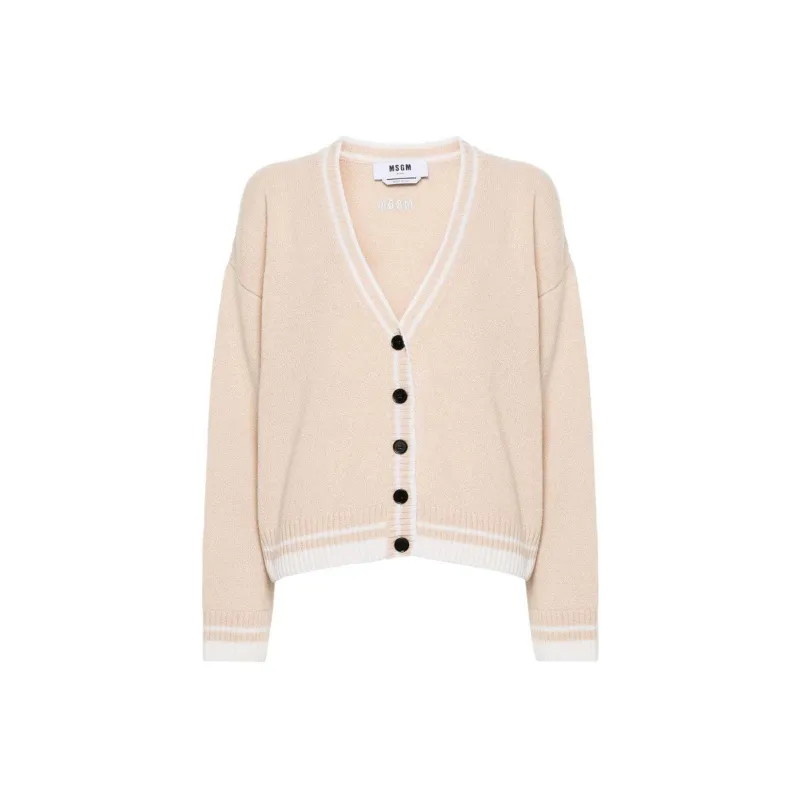 MSGM Embroidered logo Cardigan-0