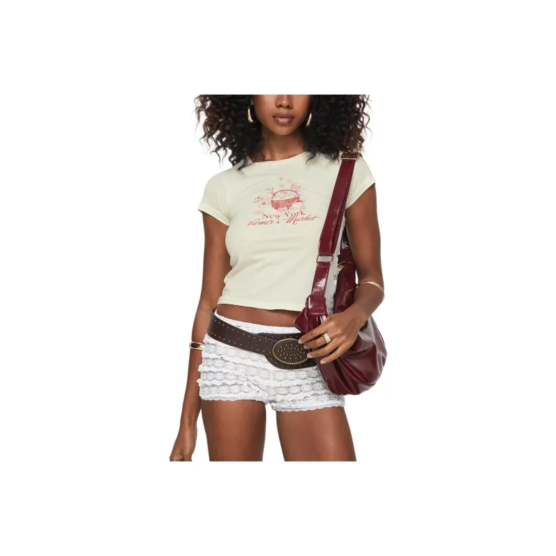 PRINCESS POLLY T-Shirt Women's WHITE/White-0