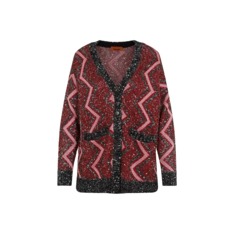 MISSONI Sequin embellished Zigzag design Cardigan-0