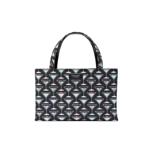 Kate Spade Pattern Tote Bag, Shopping Bag, Handbag Small Size Women's Black
