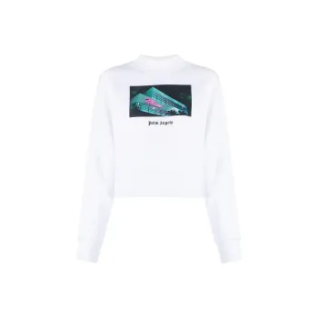 PALM ANGELS Graphic print Cropped Sweatshirt