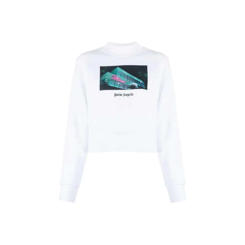 PALM ANGELS Graphic print Cropped Sweatshirt-0