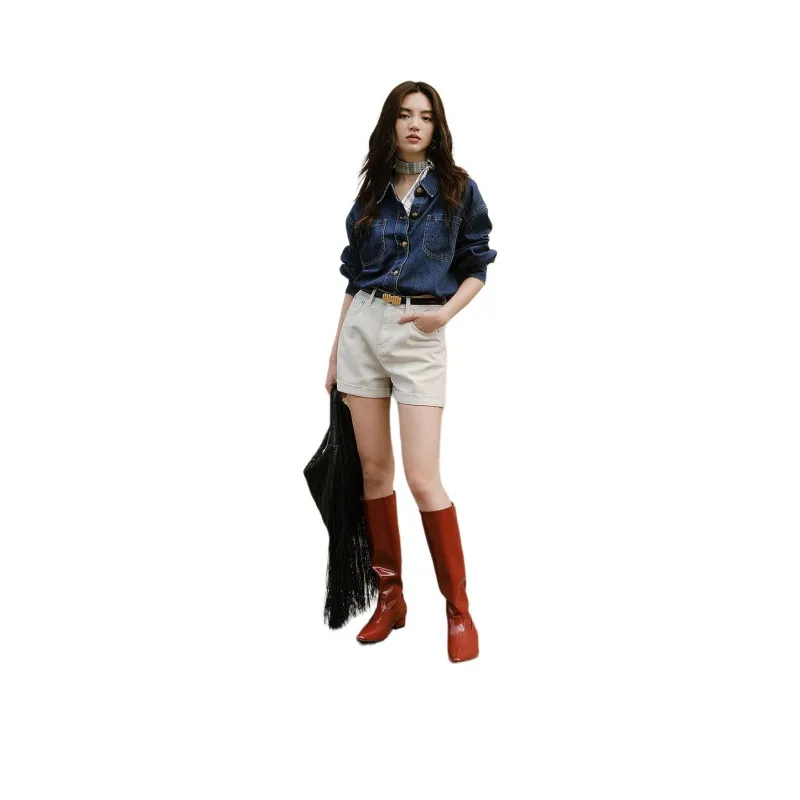 Hopeshow Shirt Women's Dark Denim Blue-0