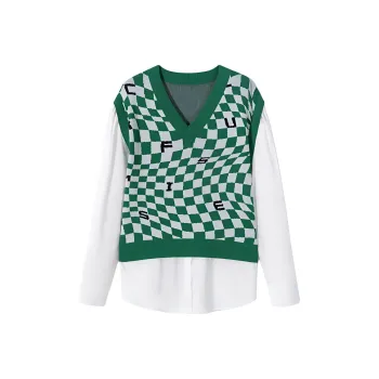 EICHITOO Shirt Women's Dark Green Plaid