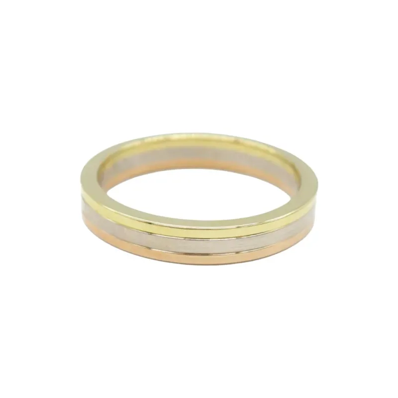 Cartier 2010s 18K Yellow White And Rose Gold Vendome Louis Ring-0
