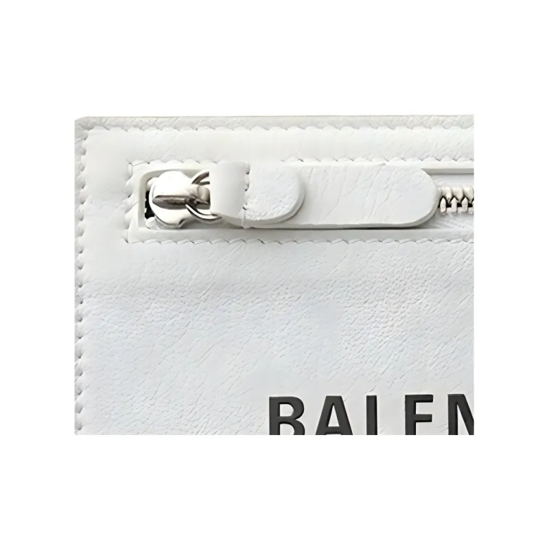 Balenciaga Cow Leather Coin Purse, Card Holder Women's White-2