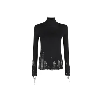 MM6 Maison Margiela Distressed Roll Neck Jumper