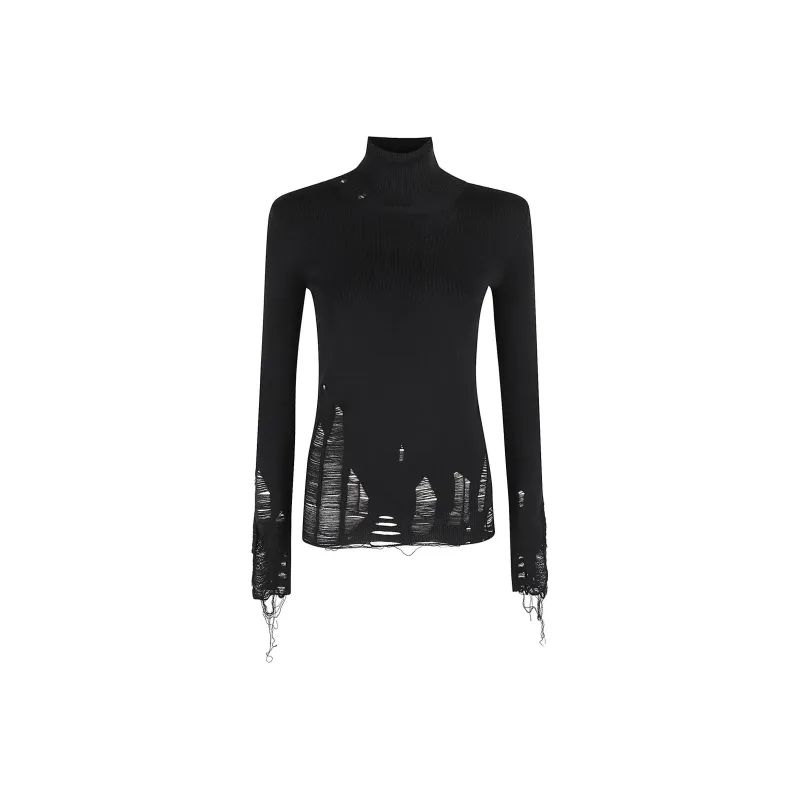 MM6 Maison Margiela Distressed Roll Neck Jumper-0