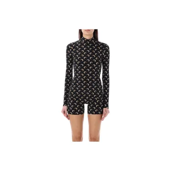 Marine Serre Crescent Printed High Neck Long Sleeved Top