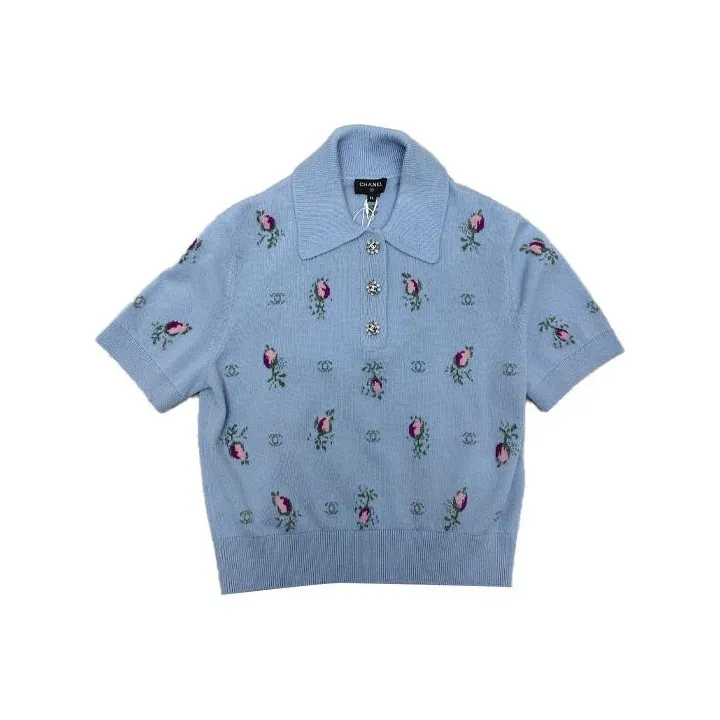 CHANEL Polo Shirts Women's Blue-0