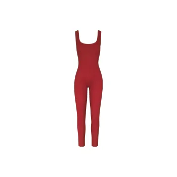 Skims FW23 COTTON RIB TANK CATSUIT Bodysuits Women's BRICK MULTI/Brick Red