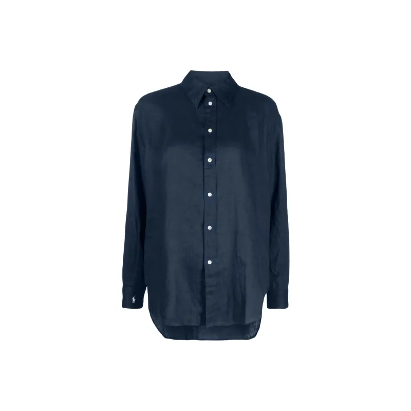 Polo Ralph Lauren Logo embroidered Long sleeve Linen Shirt-0