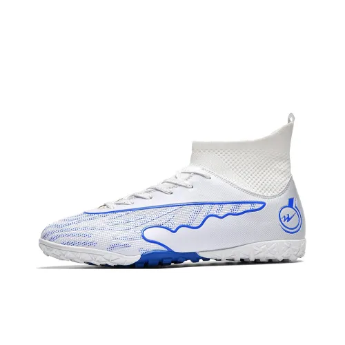 Binary TF Rubber Broken Studs Cushioning Abrasion Resistant Lightweight Soccer Shoes Unisex White Blue
