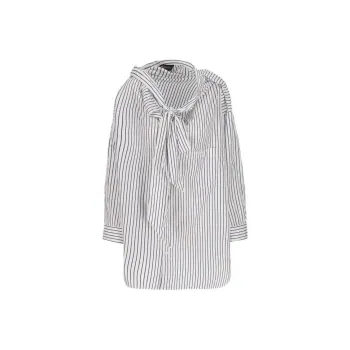 Balenciaga Pinstripe Knotted Shirt