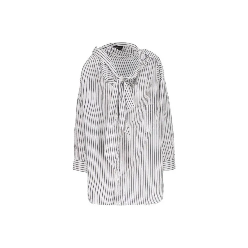 Balenciaga Pinstripe Knotted Shirt-0
