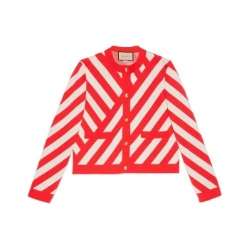 GUCCI Striped Jacquard Cardigan