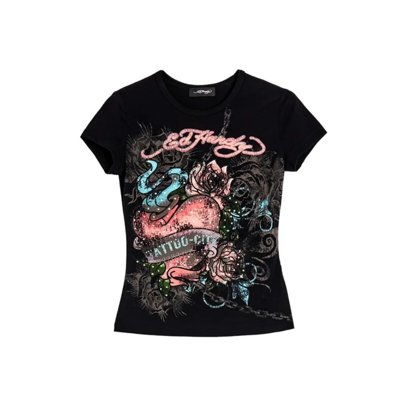 Ed Hardy T Shirts Women's Black-0