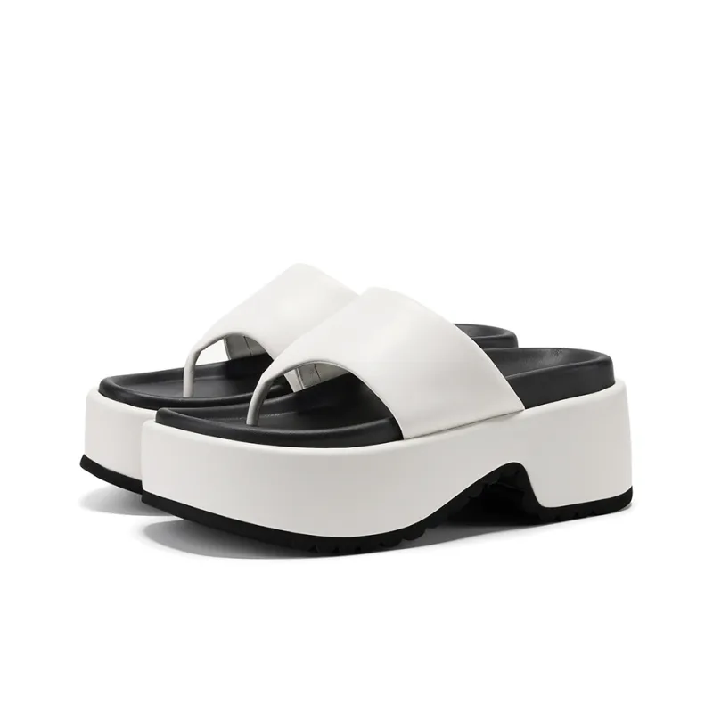 GG CC Abrasion Resistant Slip Resistant Platform Height Increasing Flip Flops Women's-1
