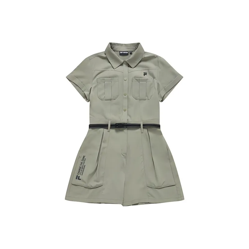 FILA FUSION Trending Street Series Jumpsuit Women's Hazy Khaki-0