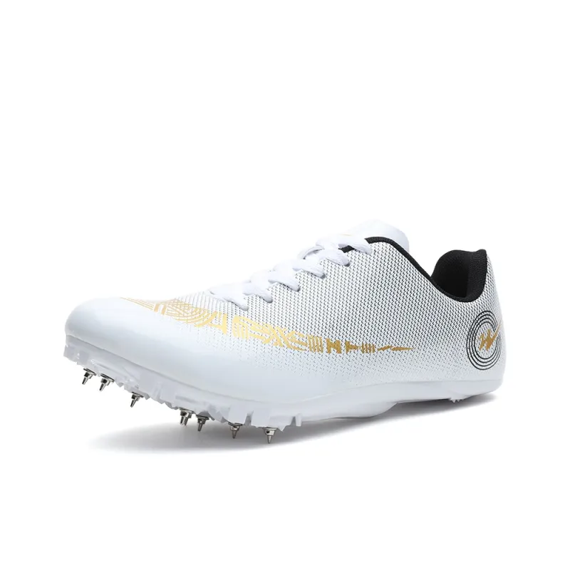 Binary Cushioning Abrasion Resistant Lightweight Slip Resistant Low Top Running Shoes Unisex White Gold-1