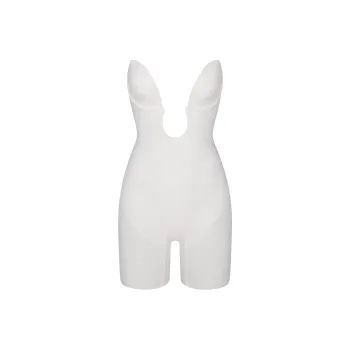SKIMS DEEP PLUNGE SHAPEWEAR MID THIGH BODYSUIT Bodysuits Women's MARBLE/Marble