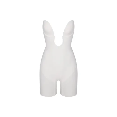 SKIMS DEEP PLUNGE SHAPEWEAR MID THIGH BODYSUIT Bodysuits Women's MARBLE/Marble