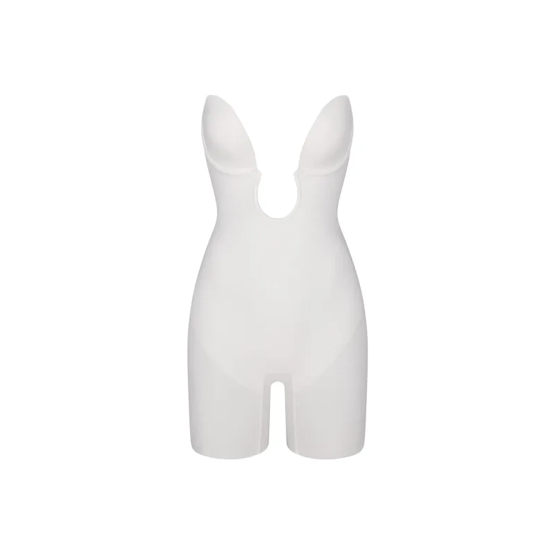 SKIMS DEEP PLUNGE SHAPEWEAR MID THIGH BODYSUIT Bodysuits Women's MARBLE/Marble-0
