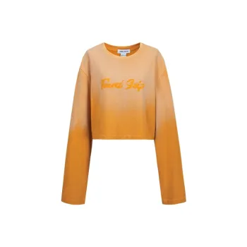 URBAN REVIVO Drop Shoulder Sleeve T Shirt Women's Orange